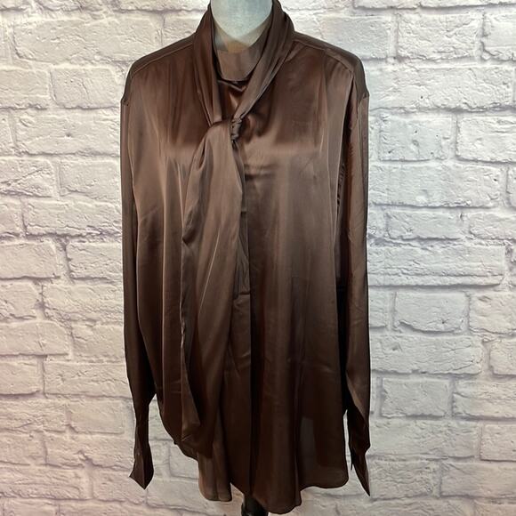 ASOS satin front tie blouse - Picture 1 of 6